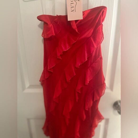 Oh Polly Nevali Bandeau Ruffle Dress NWT! - Picture 7 of 10